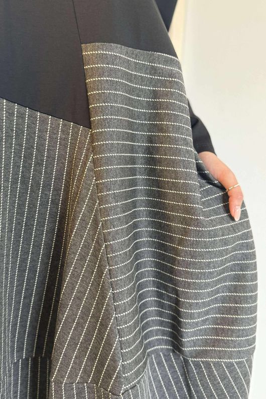 Oscar Remi Cocoon Dress Pin Stripe
